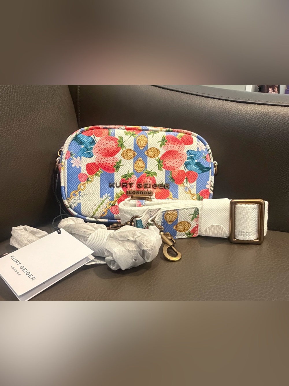 Kurt Geiger s9 Small Greenwich Strawberry Print‎ Camera Bag